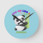 🕒 Panda Time Labels – Tick Tock met schattigheid! Ronde Klok (Voorkant)