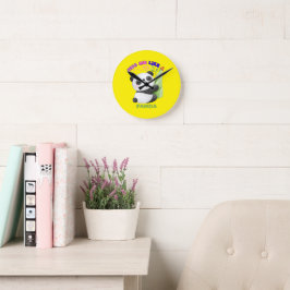 🕒 Panda Time Labels – Tick Tock met schattigheid! Ronde Klok