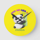 🕒 Panda Time Labels – Tick Tock met schattigheid! Ronde Klok (Voorkant)