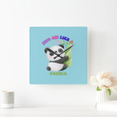 🕒 Panda Time Labels – Tick Tock met schattigheid! Vierkante Klok (Huis)