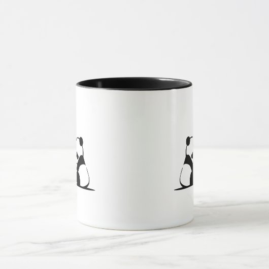 Panda Tone Couple Coffee Cup Simple Black White Mok (Midden)