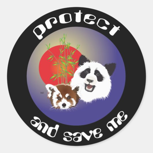 Panda Treffen Aufkleber Ronde Sticker (Voorkant)