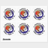 Panda Treffen Aufkleber Vierkante Sticker (Vel)