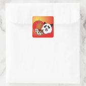 Panda Treffen Aufkleber Vierkante Sticker (Tas)