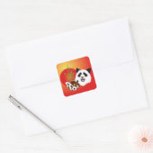 Panda Treffen Aufkleber Vierkante Sticker (Envelop)