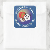 Panda Treffen Aufkleber Vierkante Sticker (Tas)