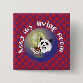 Panda Treffen Buttonnen Vierkante Button 5,1 Cm (Voorkant)