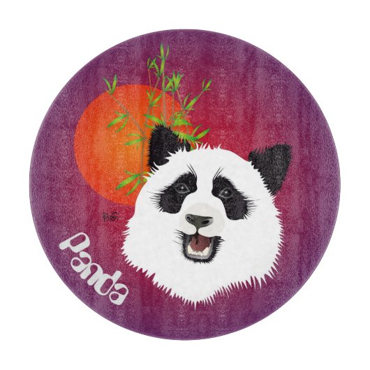 Panda Treffen Glasbrett Snijplank (Voorkant)