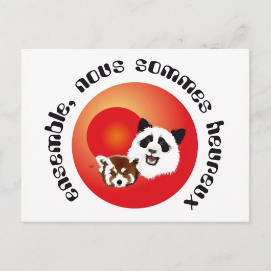 Panda Treffen Postkarte Briefkaart (Voorkant)
