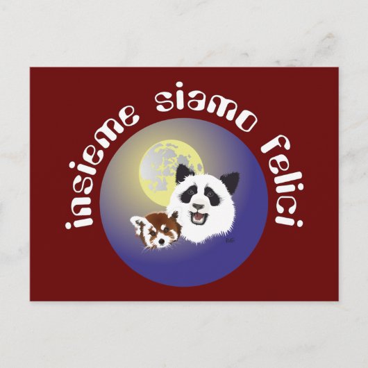 Panda Treffen Postkarte Briefkaart (Voorkant)