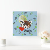 Panda Treffen Uhr Vierkante Klok (Huis)