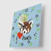 Panda Treffen Uhr Vierkante Klok (Hoek)