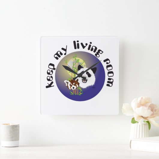 Panda Treffen Uhr Vierkante Klok (Huis)