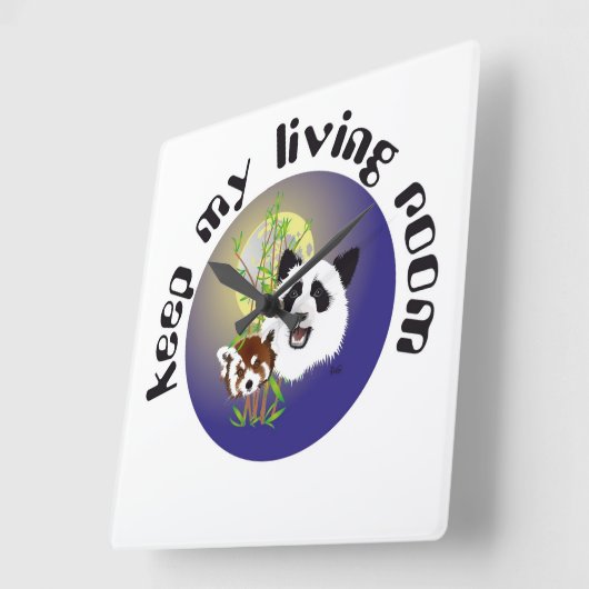 Panda Treffen Uhr Vierkante Klok (Hoek)