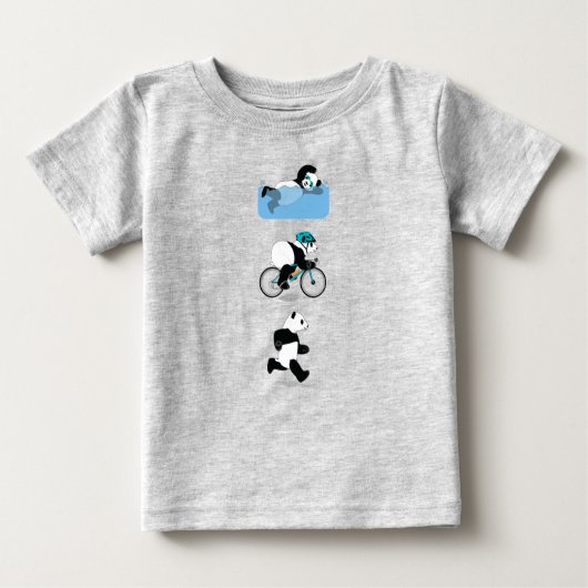 Panda Triathlon Babys T-Shirt (Voorkant)