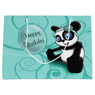 Panda Turquoise Birthday Groot Cadeauzakje