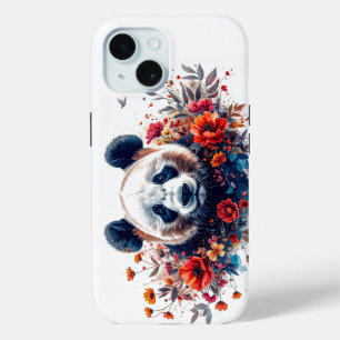 Panda Tussen Bloemen iPhone 15 Case
