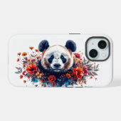 Panda Tussen Bloemen iPhone 15 Case (Achterkant horizontaal)