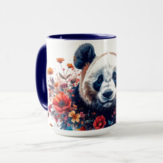 Panda Tussen Bloemen Mok (Voorkant links)