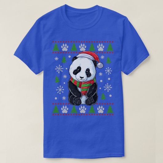 Panda Ugly kerstSweater Santa Hat Beer Xmas G T-shirt (Design voorkant)