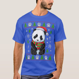 Panda Ugly kerstSweater Santa Hat Beer Xmas G T-shirt