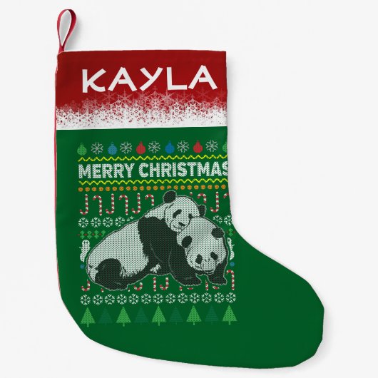 Panda Ugly KerstSweater Wildlife Series Kleine Kerstsok (Voorkant)