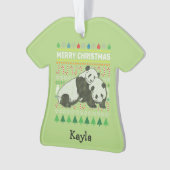 Panda Ugly KerstSweater Wildlife Series Ornament (voorkant)