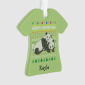 Panda Ugly KerstSweater Wildlife Series Ornament (voorkant)