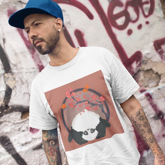 Panda under Blooming Sakura T-Shirt