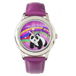 Panda Unicorn Rainbow Cute Personalized Watch Horloge