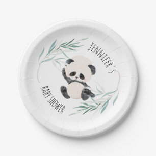Panda Uniseks Geslacht Neutrale Baby Shower Waterv Papieren Bordje