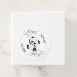 Panda Unisex Genderneutrale Baby shower Waterverf Bedankjes Labels