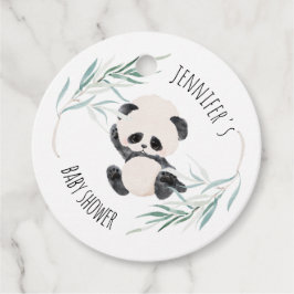 Panda Unisex Genderneutrale Baby shower Waterverf Bedankjes Labels