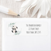 Panda Unisex Genderneutrale Baby shower Waterverf Etiket (Insitu)