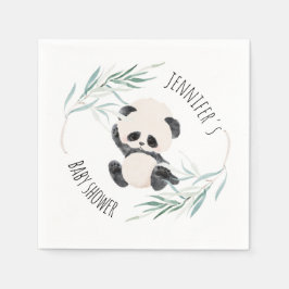 Panda Unisex Genderneutrale Baby shower Waterverf Servet