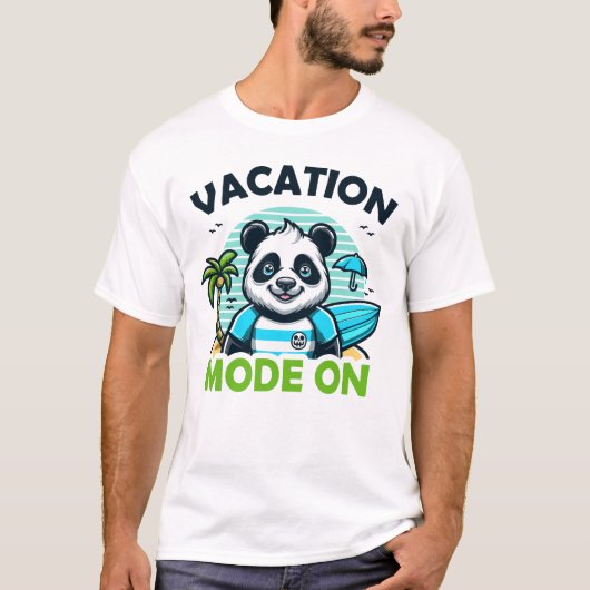 Panda Vakantie modus aan T-shirt (Voorkant)