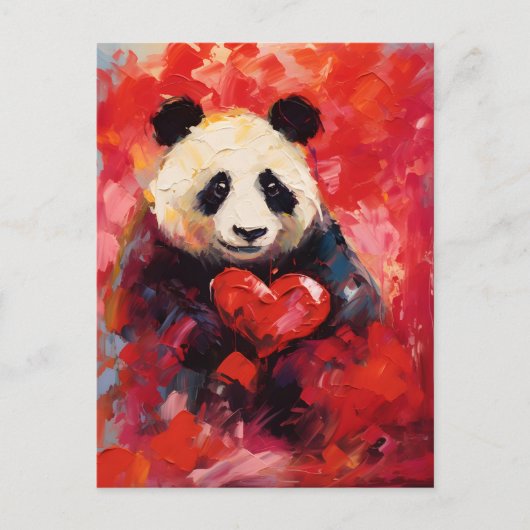 Panda Valentijnsdag Briefkaart (Voorkant)