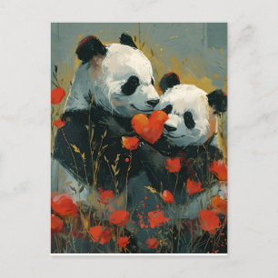 Panda Valentijnsdag Briefkaart