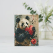 Panda  Valentijnsdag Briefkaart (Staand voorkant)