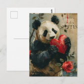 Panda  Valentijnsdag Briefkaart (Voorkant / Achterkant)