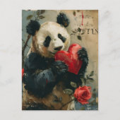 Panda Valentijnsdag Briefkaart (Voorkant)