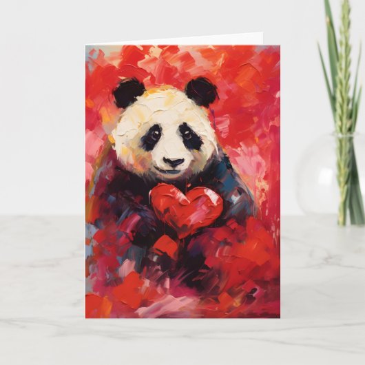 Panda Valentijnsdag Feestdagen Kaart (Voorkant)