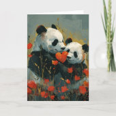 Panda Valentijnsdag Feestdagen Kaart (Voorkant)