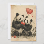 Panda Valentijnsdag Feestdagenkaart (Voorkant)