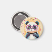 Panda Valentijnsdag Hart Badge Kinderen School Magneet (Voorkant / Achterkant)