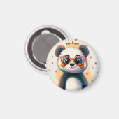 Panda Valentijnsdag Hart Badge Kinderen School  Magneet (Voorkant / Achterkant)