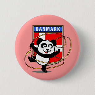 Panda van de Gymnastiek van Denemarken de Ronde Button 5,7 Cm