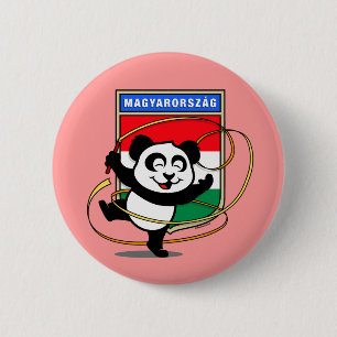 Panda van de Gymnastiek van Hongarije de Ritmische Ronde Button 5,7 Cm