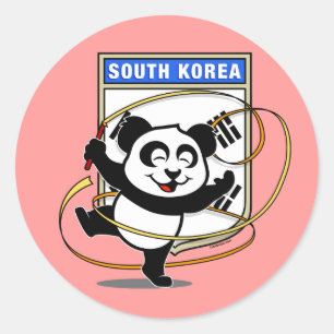 Panda van de Gymnastiek van Zuid-Korea de Ronde Sticker