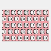 Panda van klauwhuffier, zoals in kawaï inpakpapier vel (Voorkant)